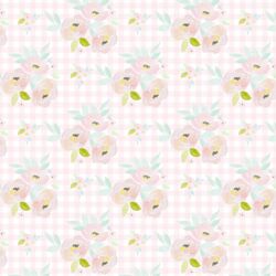 Little Blush Roses in Soft Pink Gingham