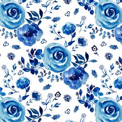 Chinoiserie Floral in Cobalt
