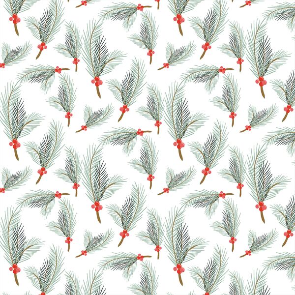 Pine Sprig in Winter Woodland