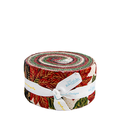 Poinsettias at Christmas 2.5" Strip Roll