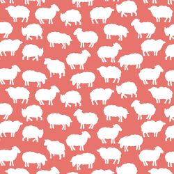 Sheep Silhouette in Living Coral