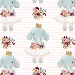 Pirouette on Little Watercolor Stripes in Soft Blush