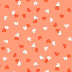Confetti Hearts in Coral Pink