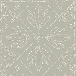 Large Dotted Tile in Cream on Soft Olive
