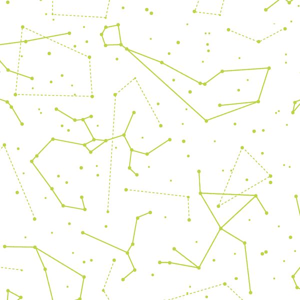 Star Charts in Lime on White