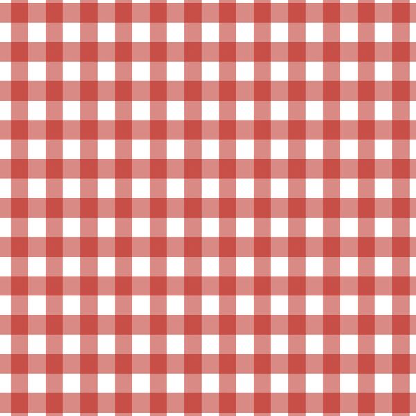 Winter Gingham in Red on White