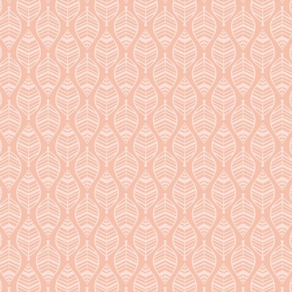 Stenciled Leaf in Fall Pink