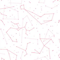 Star Charts in Rose Pink on White