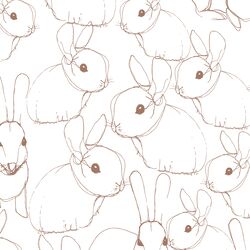 Large Bunny Sketches in Bark