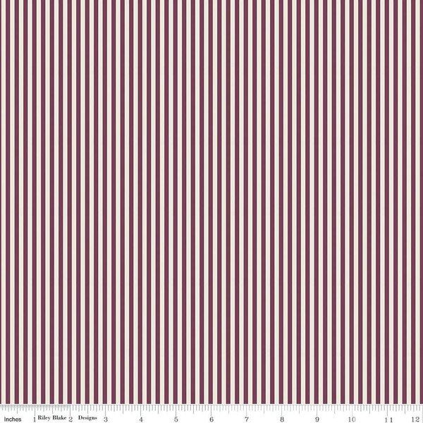1/8" Stripe in Sangria on Ivory