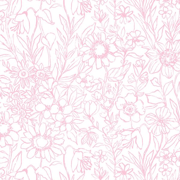 Sketched Garden in Meadow Pink