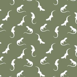 Iguana Silhouette in Olive