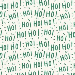 Ho Ho Ho in Crisp Green on Cream
