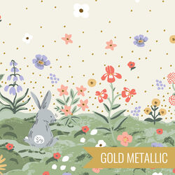 Spring Meadow Single Border in Cream Metallic