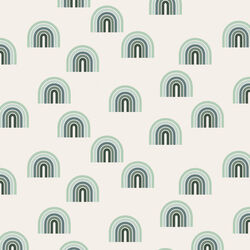 Small Retro Rainbows in Green