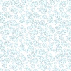 Little Tea Roses in Hydrangea Blue on White