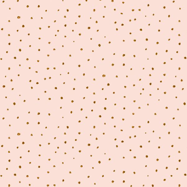 Large Valentine Dot in Gold on Pearl Pink
