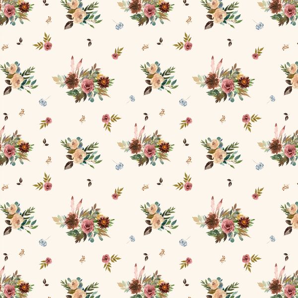Small Fall Floral in Soft Ivory