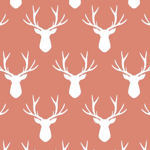 Stag Silhouette in Desert Rose