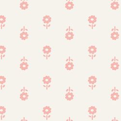 Large Folk Daisy Blockprint in Candy Pink