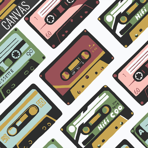 Cassettes Canvas in White