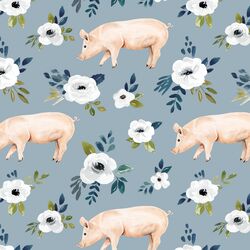 Garden Pigs in Slate Blue