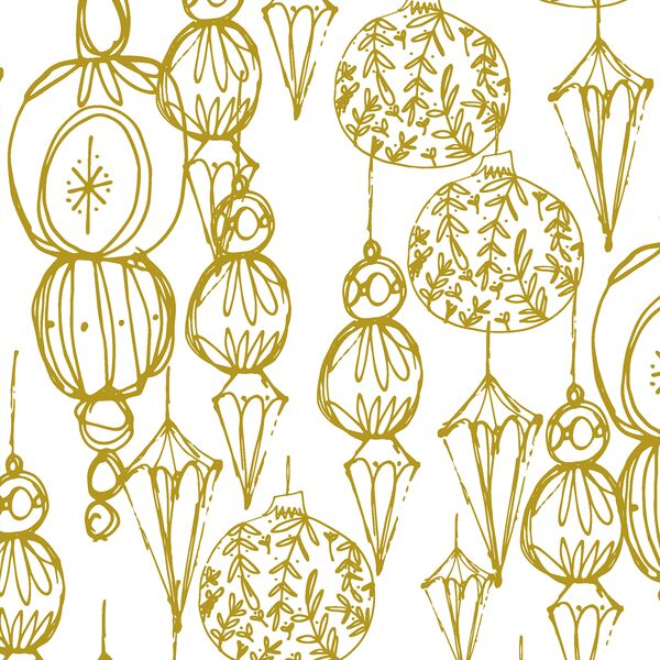 Large Ornaments in Quince on White