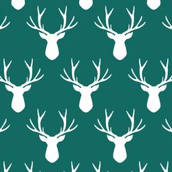 Stag Silhouette in Emerald