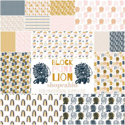 Block Print Lion Fat Quarter Bundle
