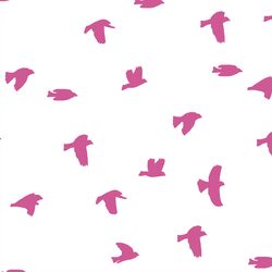 Flock Silhouette in Petunia on White
