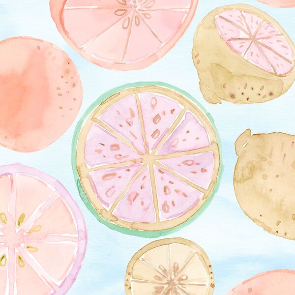 Large Citrus Fruit in Summer Blue