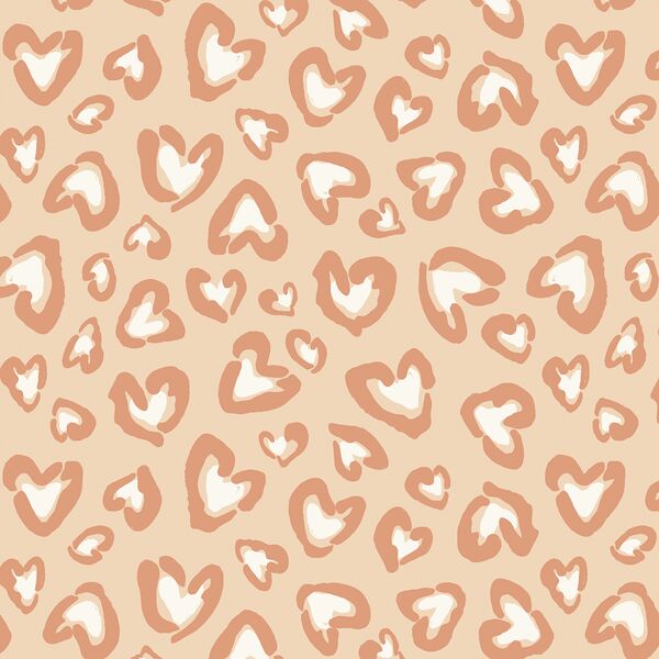 Large Wild Hearted in Cream Clay and Peach