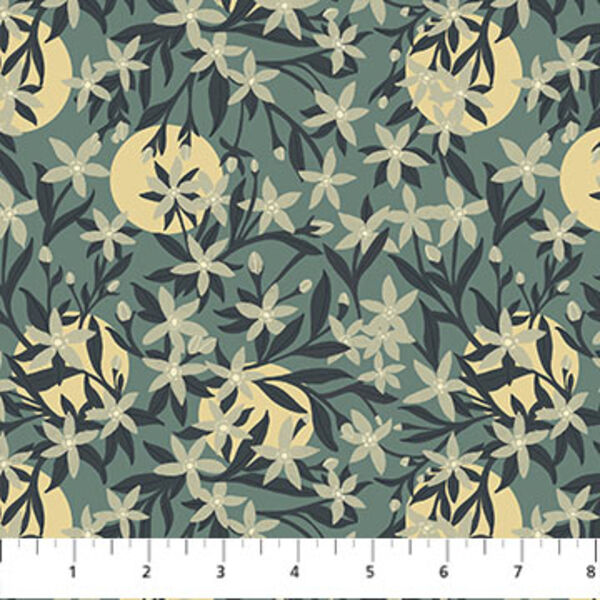 Blossoms in Teal