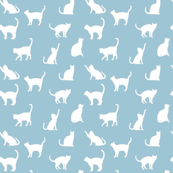 Cat Silhouette in Bluebell