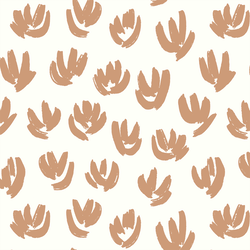 Boho Blooms in Tan on Ivory