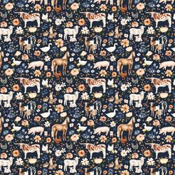 Little Meadow Farm Animals in Navy