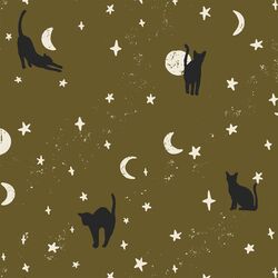 Large Moonstruck Cats in Olive Green