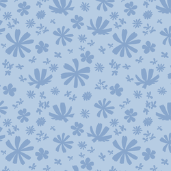 Silhouette Blooms in Sky Blue