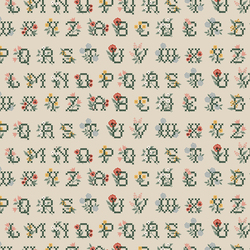 Cross Stitch Letters in Linen