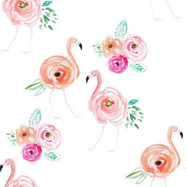 Small Floral Flock in Flamingo