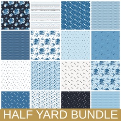 Blue Blooms and Threads Half Yard Bundle