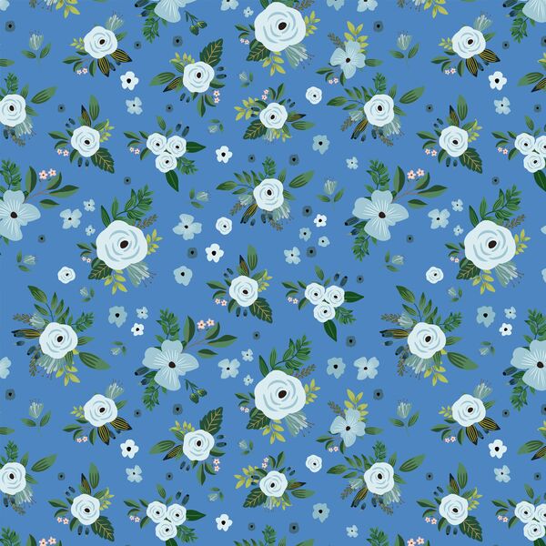 Large Blue Harbour Florals in Bright Blue