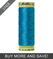 Caribbean Blue (9240-1394) - Silk Finish Cotton 60wt - 220 Yards (3 Pack)