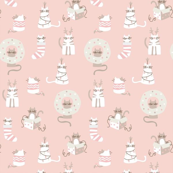 Joyful Cats in Crystal Pink