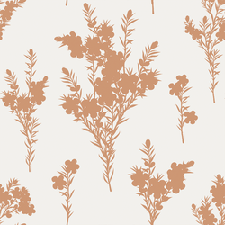 Blooming Branches in Tawny on Off White