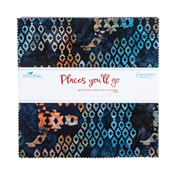 Expressions Batiks 10" Square Pack in Places You'll Go Western Reflections