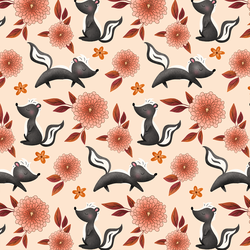 Charming Skunks in Warm Cream