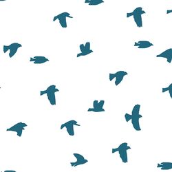 Flock Silhouette in Topaz on White