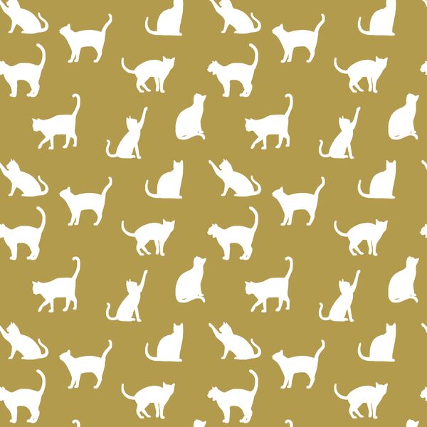Cat Silhouette in Gold