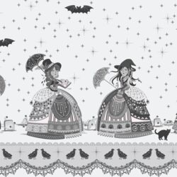 Witches Promenade Border in Noir